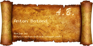 Anton Botond névjegykártya
